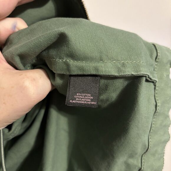 Victoria Secret Utility Jacket Woman LARGE Green Army Style Pockets Zip Cinch - Picture 6 of 7